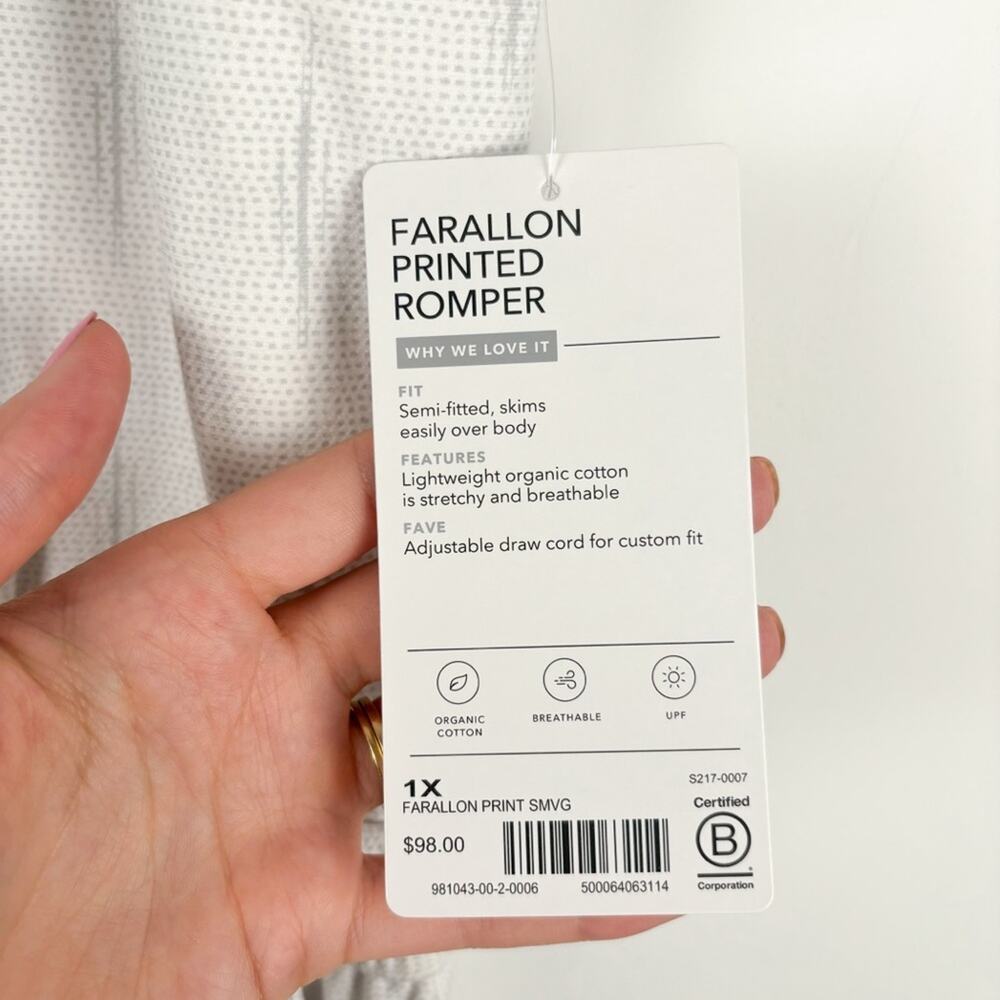 NWT Athleta Farallon Printed Romper White Size 1X - Picture 9 of 11